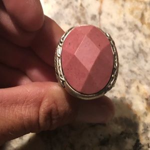 Sale Lucky Brand Pink and silver large boho ring